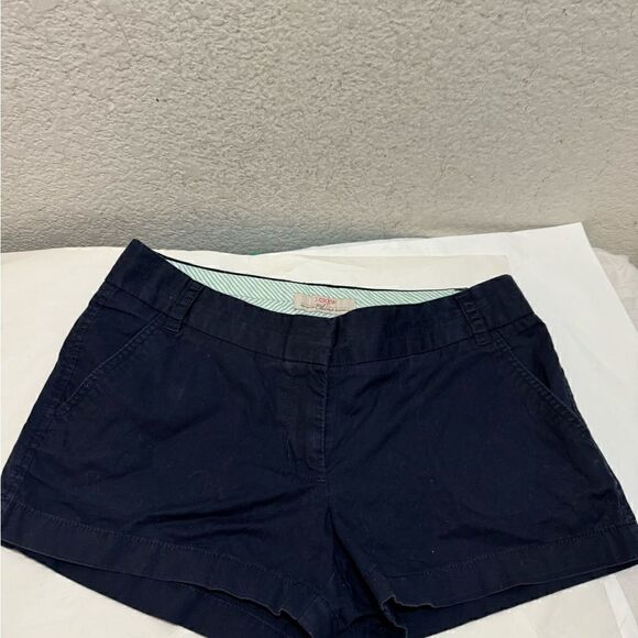 J. Crew Women's Navy Blue Chino Broken-In Cotton Shorts Size 4 GUC - Picture 3 of 7